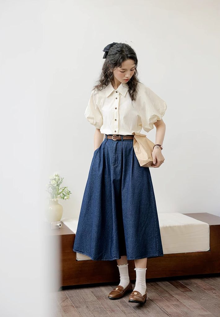 phối đồ vintage cho nấm lùn
