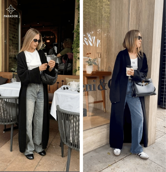 Cách phối áo khoác len nữ - quần jeans Cách phối áo khoác len nữ - quần jeans