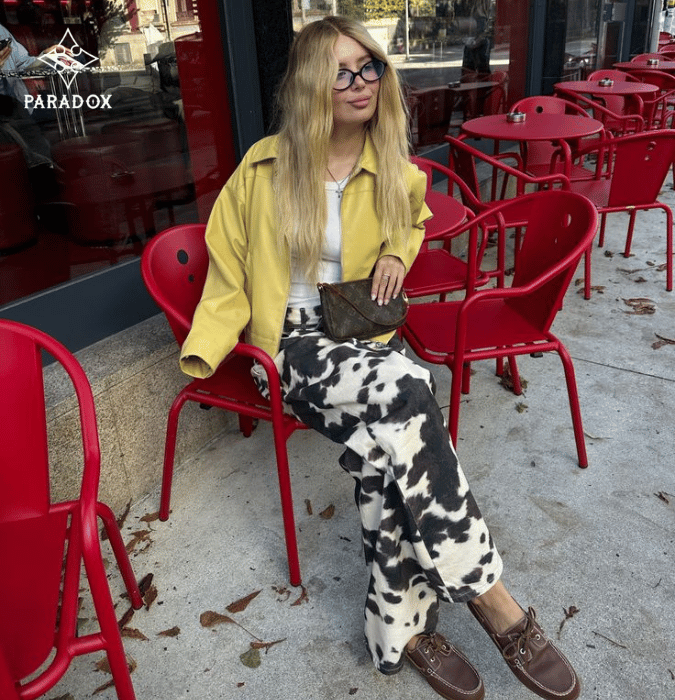 Quần skinny họa tiết da bò