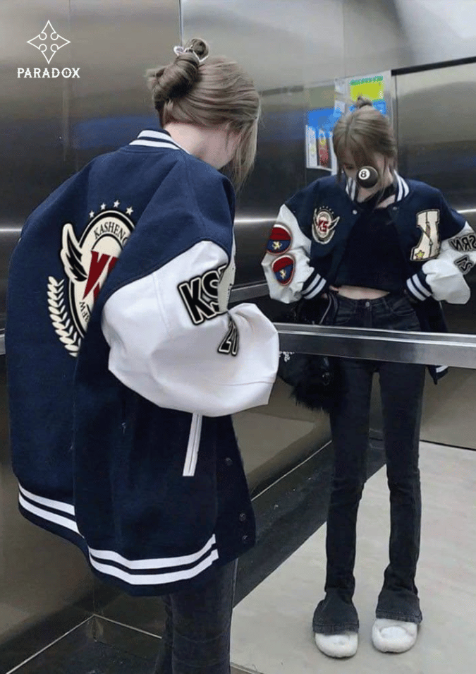 Cách mix đồ với áo khoác varsity nữ