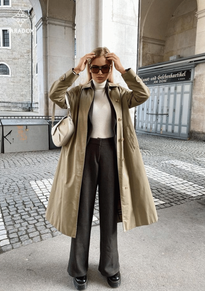 Phối đồ layering cho thu đông - áo len giữ nhiệt & áo trench coat Phối đồ layering cho thu đông - áo len giữ nhiệt & áo trench coat