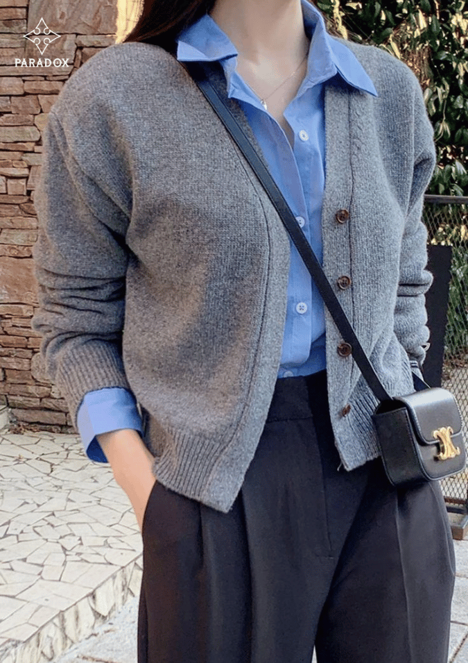 Phối đồ với áo cardigan - áo sơ mi