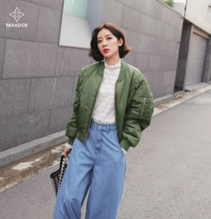 Phối đồ với áo khoác bomber cho nữ - quần ống rộng Phối đồ với áo khoác bomber cho nữ - quần ống rộng