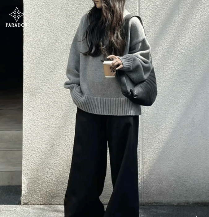 Phối đồ với áo sweater - quần ống rộng Phối đồ với áo sweater - quần ống rộng