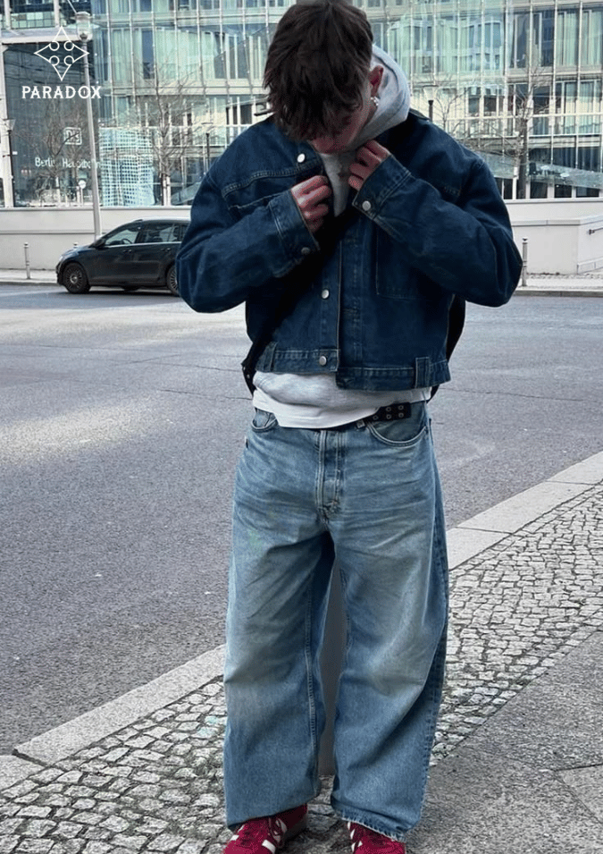 Quần jean ống rộng phối áo gì đẹp? - áo khoác denim Quần jean ống rộng phối áo gì đẹp? - áo khoác denim