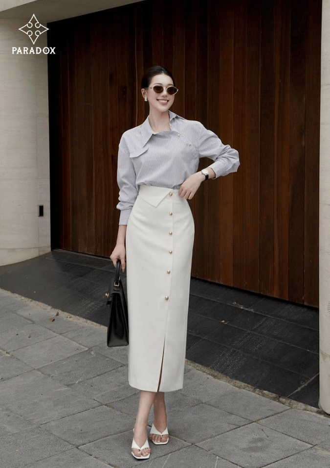 Phối đồ với chân váy bút chì năng động trẻ trung Phối đồ với chân váy bút chì năng động trẻ trung