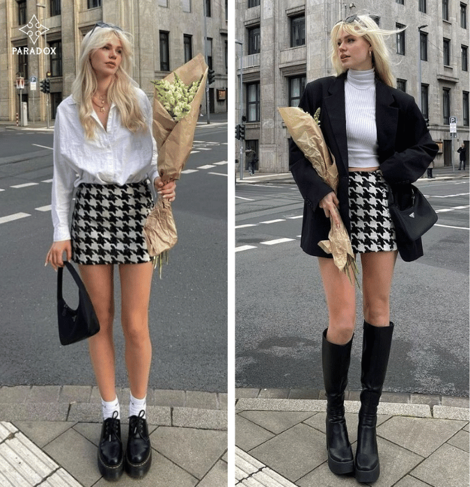 Chân váy dạ tweed phối với phụ kiện gì đẹp? Chân váy dạ tweed phối với phụ kiện gì đẹp?