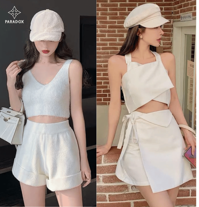 Mix đồ với quần giả váy cùng áo hai dây trẻ trung Mix đồ với quần giả váy cùng áo hai dây trẻ trung