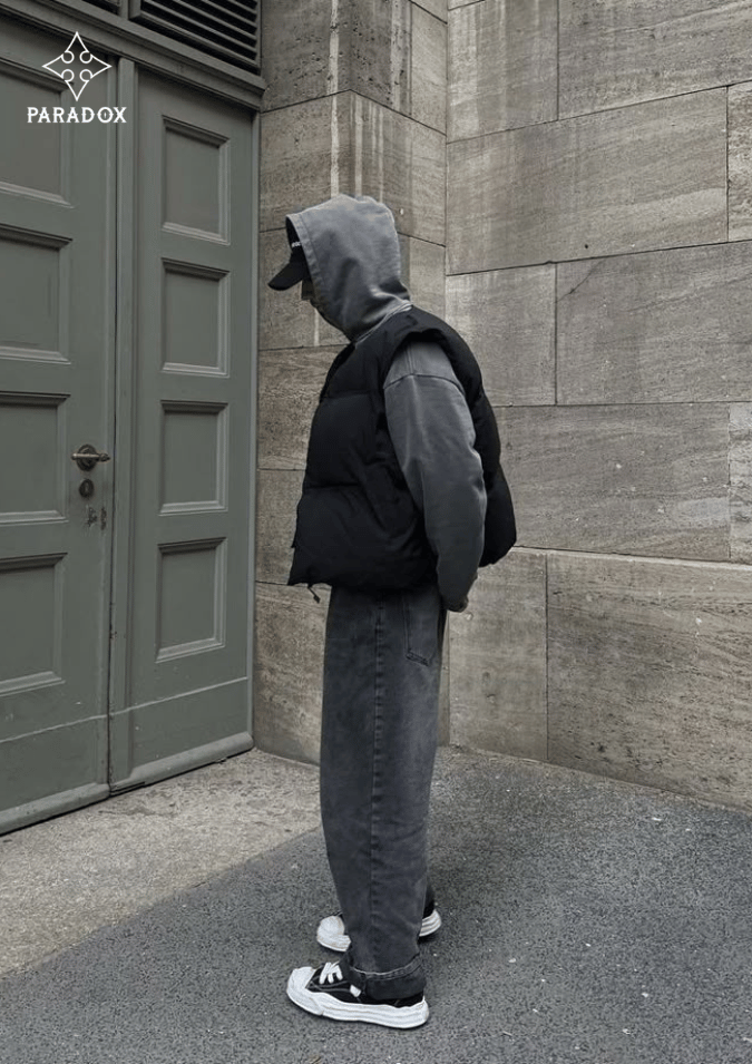 Phối đồ với áo phao gile nam - áo hoodie 