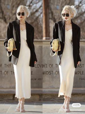 Phối Áo Blazer Nữ Đẹp Với Đầm Liền – Vừa Dễ, Vừa Sang