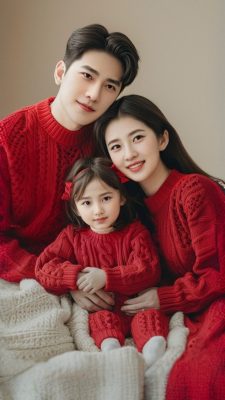 Ảnh minh họa Set Đồ Tết Gia Đình màu đỏ