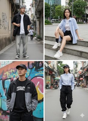 Thử AI phối đồ Tết phong cách Streetwear 2026