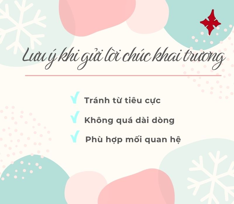 Lưu ý khi gửi lời chúc khai trương