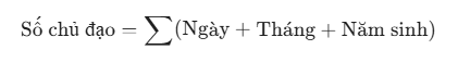 Công thức tính số chủ đạo