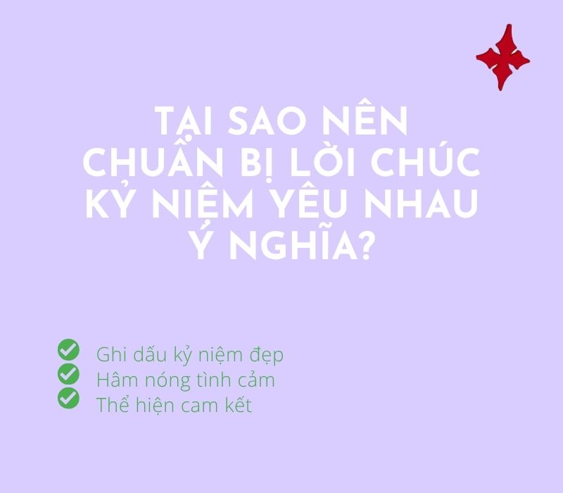 Tại sao nên chuẩn bị lời chúc kỷ niệm yêu nhau ý nghĩa?