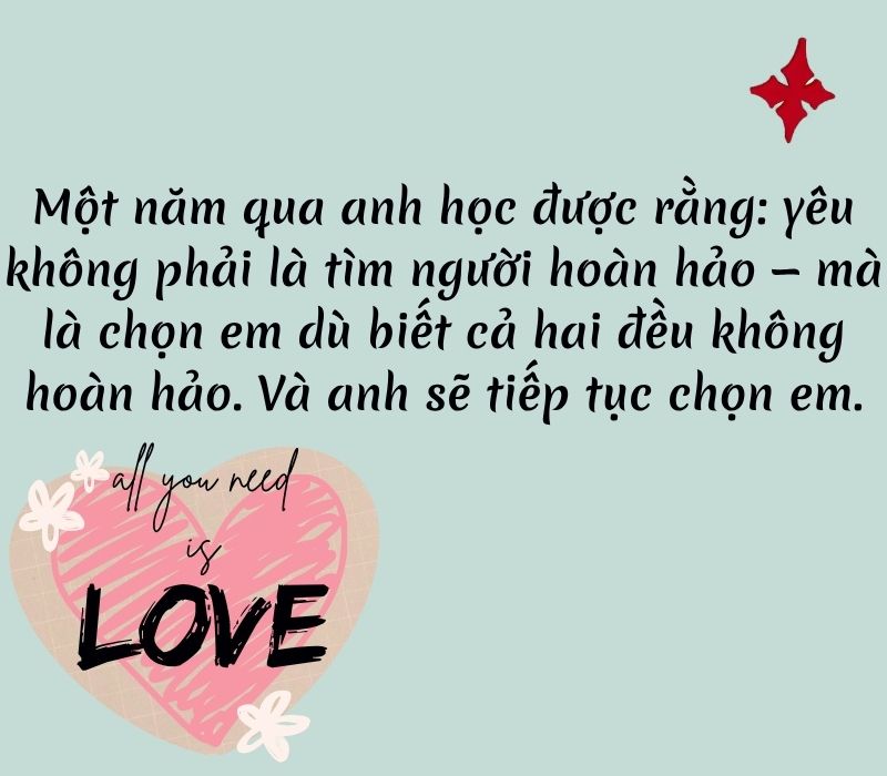 Lời chúc kỷ niệm 1 năm yêu nhau lãng mạn nhất