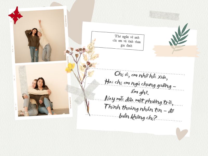 Thơ ngắn về anh chị em và tình thân gia đình