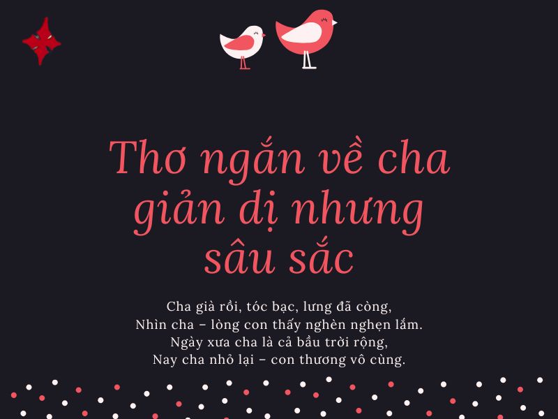 Thơ ngắn về cha giản dị nhưng sâu sắc
