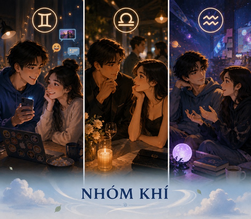 12 cung hoàng đạo khi yêu nhóm khí