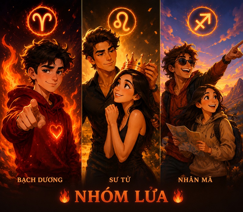 12 cung hoàng đạo khi yêu nhóm lửa