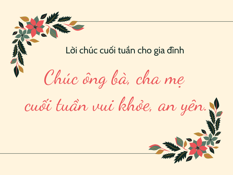 Lời chúc cuối tuần cho gia đình