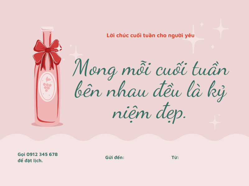 Lời chúc cuối tuần cho người yêu