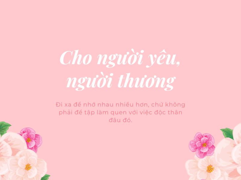 Lời chúc đi xa cho người yêu, người thương