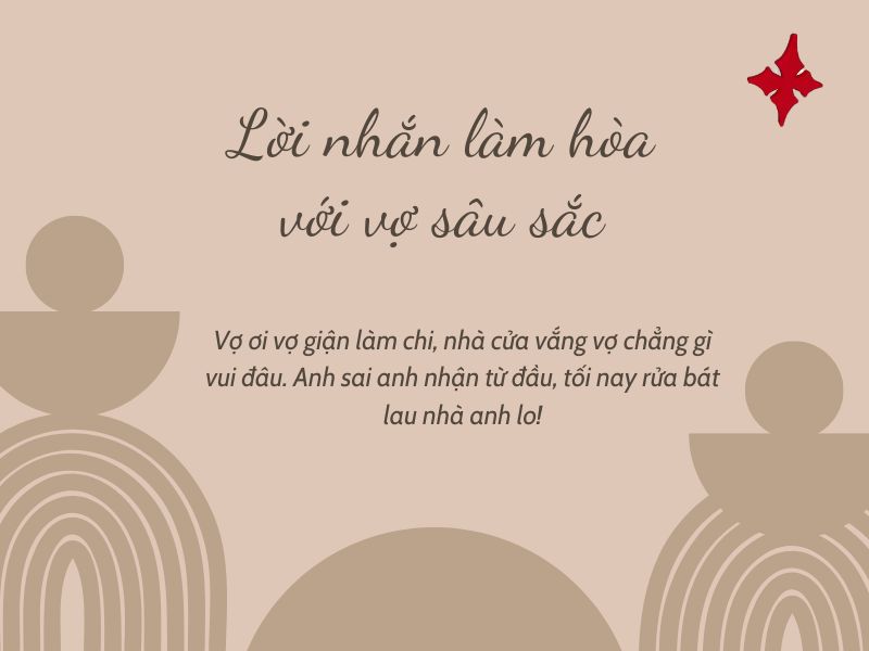 Lời nhắn làm hòa với vợ sâu sắc
