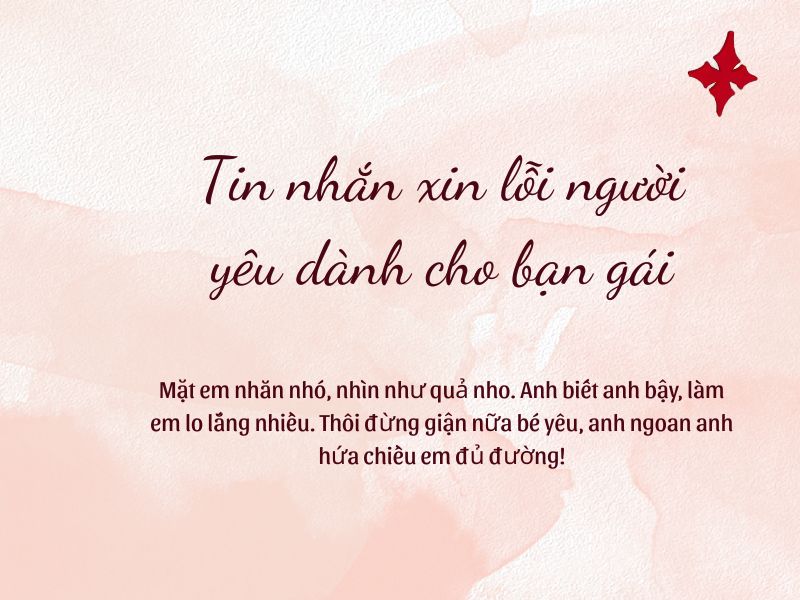 Mẫu lời nhắn làm hòa cho người yêu