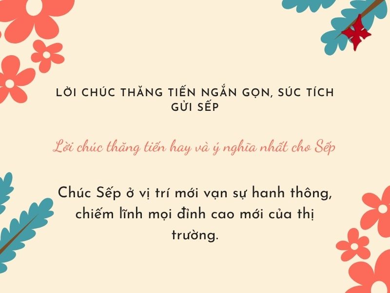 Lời chúc thăng tiến hay và ý nghĩa nhất cho cấp trên