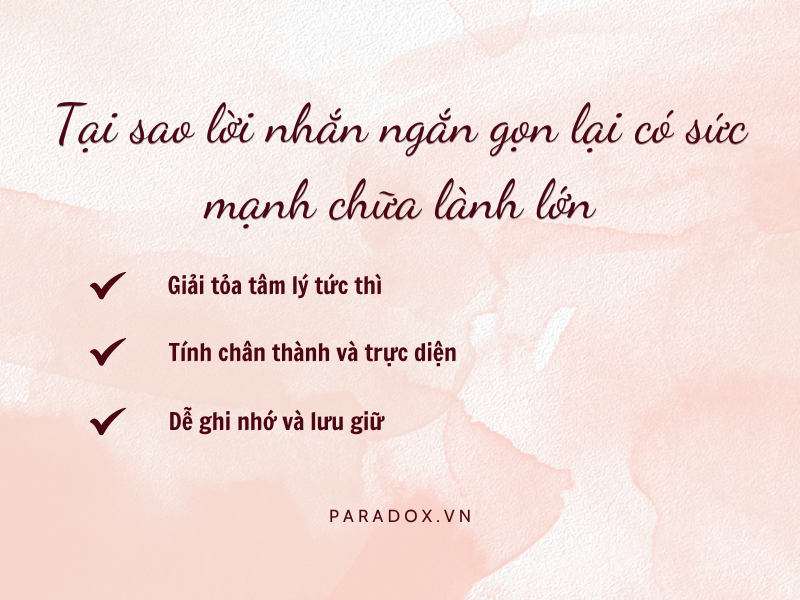 Sức mạnh của của lời nhắn ngắn gọn chữa lành lớn