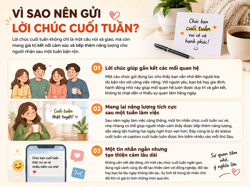 Gửi lời chúc cuối tuần đến người mình yêu thương