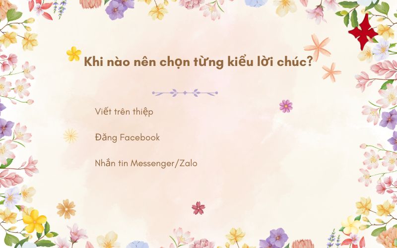 Khi nào nên chọn từng kiểu lời chúc?