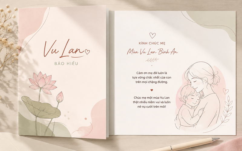 Mẫu thiệp Vu Lan hiện đại, tối giản dành cho giới trẻ