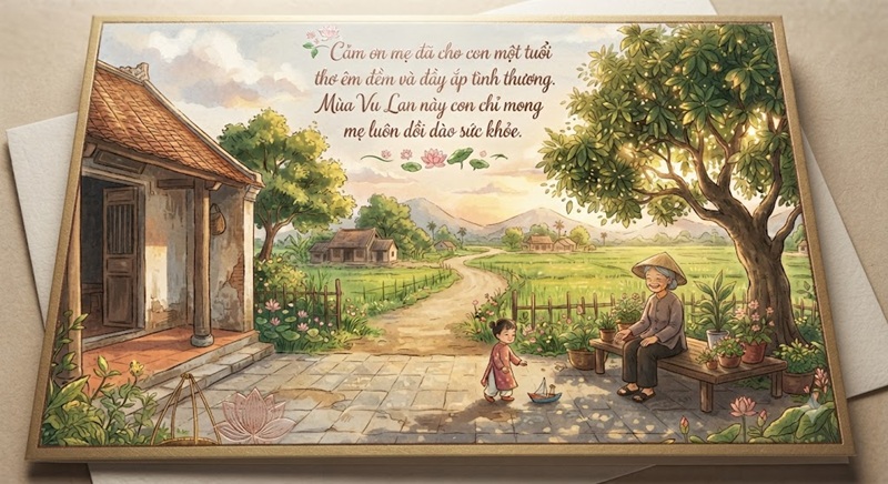 Mẫu thiệp phối cảnh thiên nhiên bình an