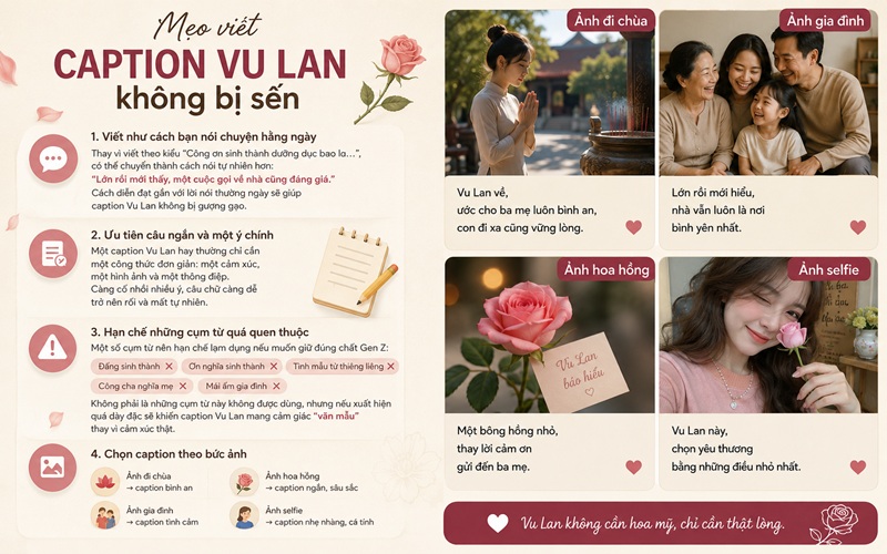 Mẹo viết caption Vu Lan không bị sến