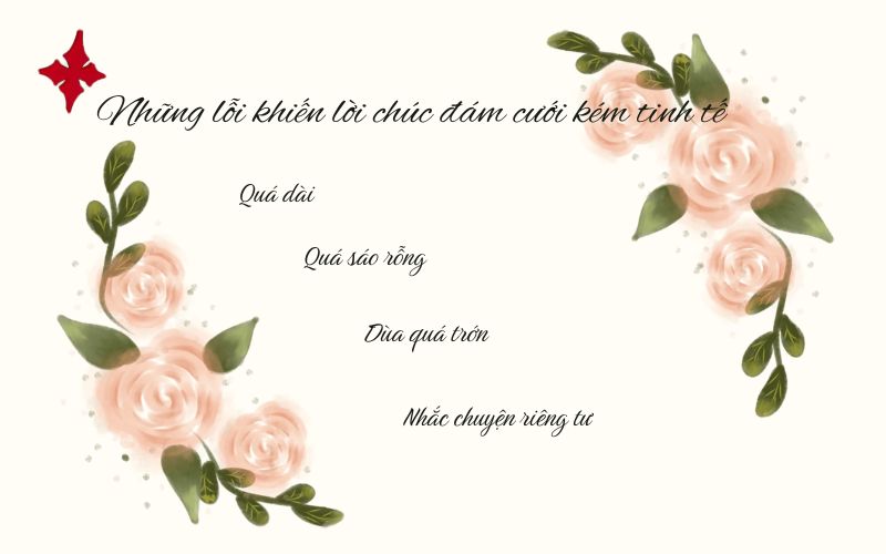 Những lỗi khiến lời chúc đám cưới kém tinh tế