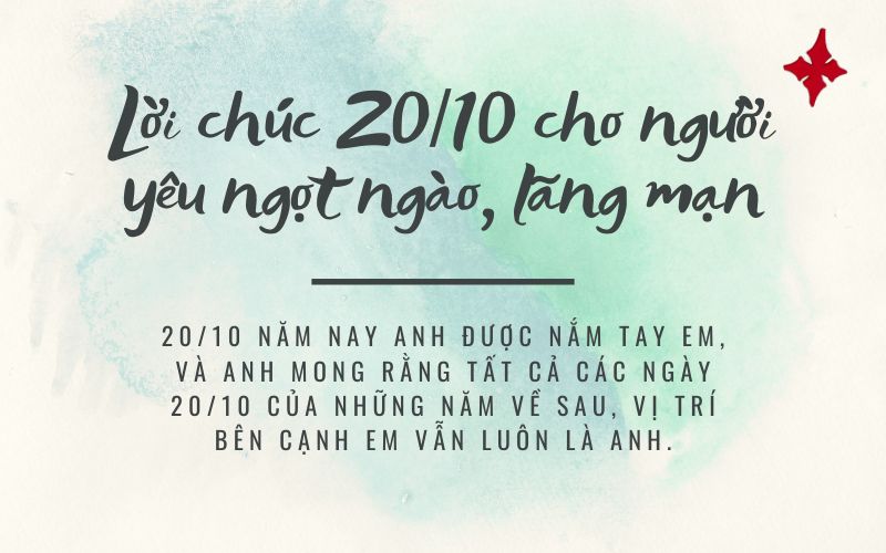 Lời chúc 20/10 cho người yêu ngọt ngào, lãng mạn