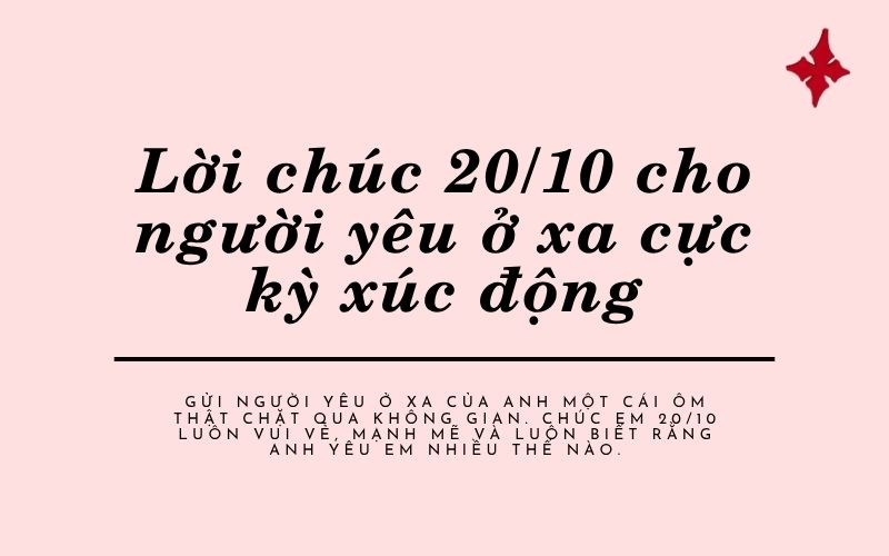 Lời chúc 20/10 cho người yêu ở xa cực kỳ xúc động