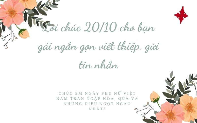 Lời chúc 20/10 cho bạn gái ngắn gọn viết thiệp, gửi tin nhắn