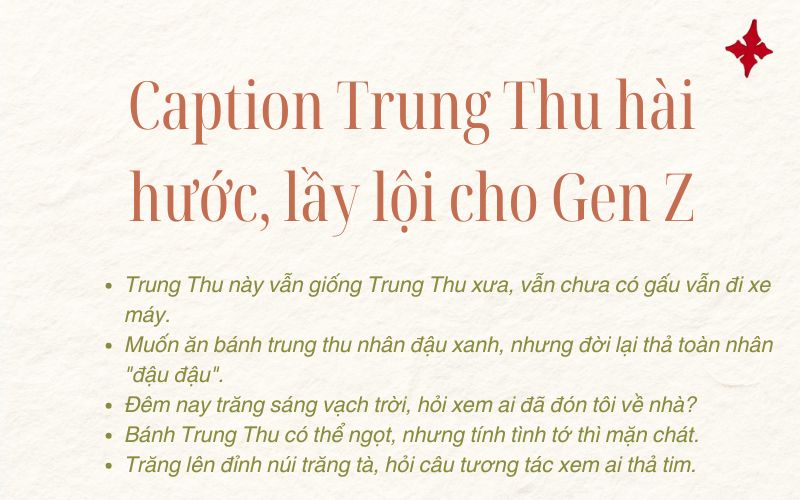 Caption Trung Thu hài hước, lầy lội cho Gen Z