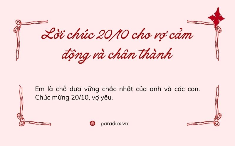 lời chúc 20/10 hay cho vợ cảm động và chân thành