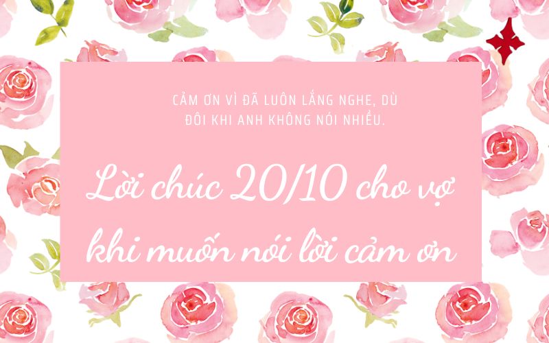 lời chúc 20/10 cho vợ khi muốn nói lời cảm ơn