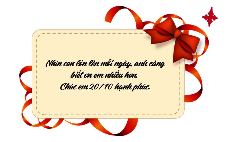 Lời chúc 20/10 cho vợ nên viết trên thiệp hay gửi tin nhắn?