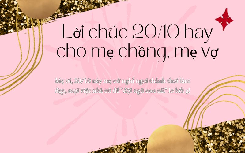 Lời chúc 20/10 hay cho mẹ chồng, mẹ vợ tình cảm và khéo léo
