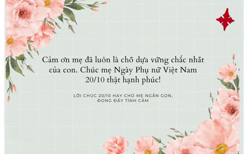 Lời chúc 20/10 hay cho mẹ ngắn gọn, đong đầy tình cảm
