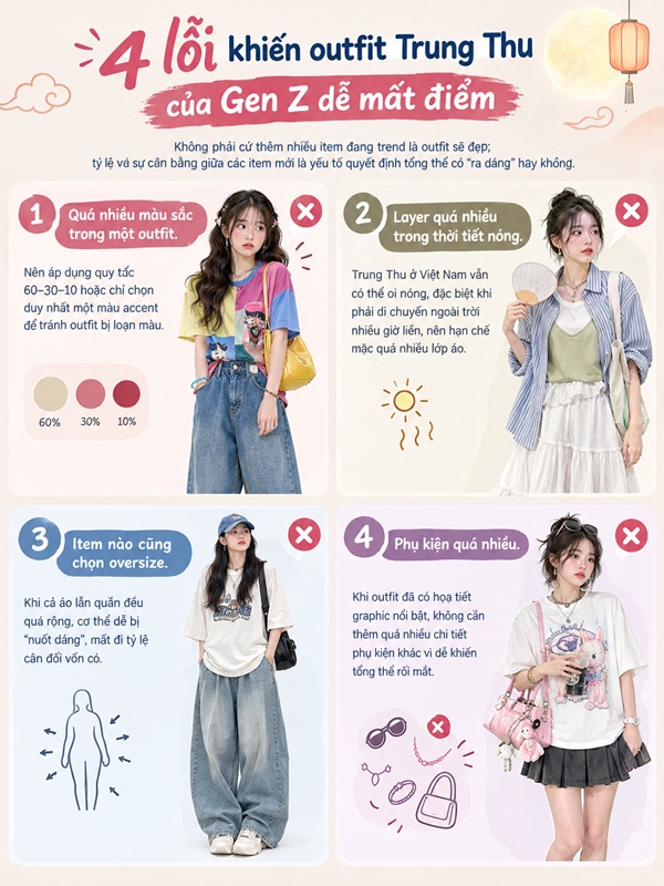 4 lỗi khiến outfit Trung Thu của Gen Z dễ mất điểm