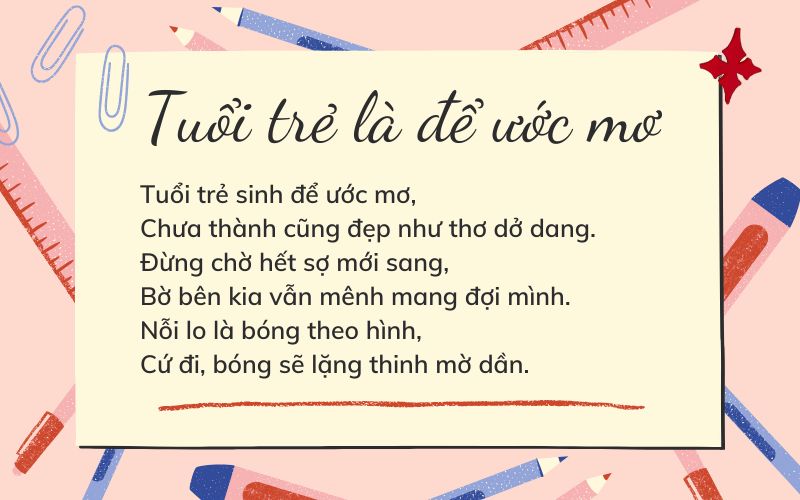Tuổi trẻ là để ước mơ
