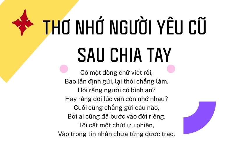 Thơ nhớ người yêu cũ sau chia tay