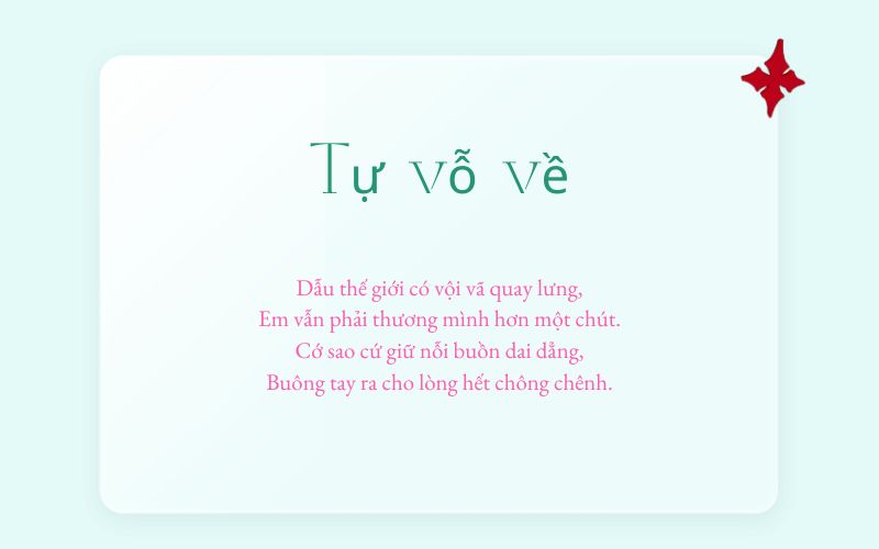 Thơ chữa lành xoa dịu tổn thương tình cảm & vỗ về bản thân